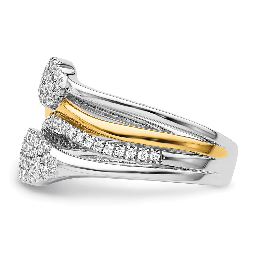 14K Weißgold Zweifarbiger Fashion-Ring mit 0,375 ct. Labor-gezüchteten Diamanten VS/SI+ G+