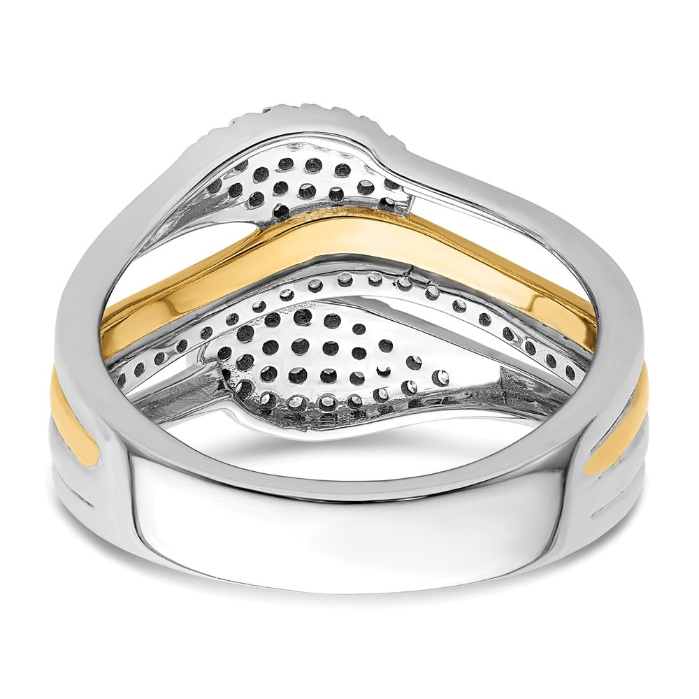 14K Weißgold Zweifarbiger Fashion-Ring mit 0,375 ct. Labor-gezüchteten Diamanten VS/SI+ G+