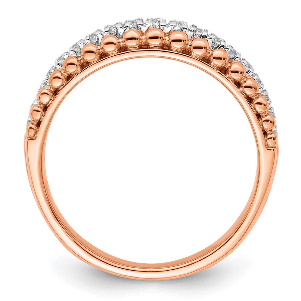 14K Bicolor Rosé- und Weißgold Ring mit 0,25 ct. Labor-gewachsenen Diamanten VS/SI+ G+