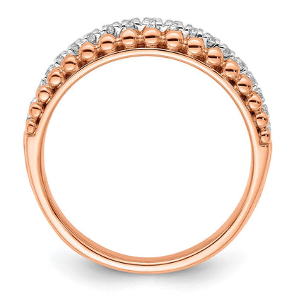 14K Bicolor Rosé- und Weißgold Ring mit 0,25 ct. Labor-gewachsenen Diamanten VS/SI+ G+