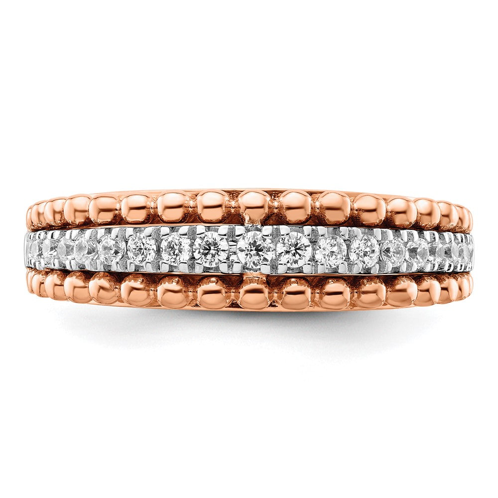 14K Bicolor Rosé- und Weißgold Ring mit 0,25 ct. Labor-gewachsenen Diamanten VS/SI+ G+
