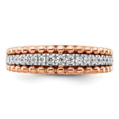 14K Bicolor Rosé- und Weißgold Ring mit 0,25 ct. Labor-gewachsenen Diamanten VS/SI+ G+