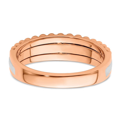 14K Bicolor Rosé- und Weißgold Ring mit 0,25 ct. Labor-gewachsenen Diamanten VS/SI+ G+