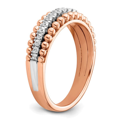 14K Bicolor Rosé- und Weißgold Ring mit 0,25 ct. Labor-gewachsenen Diamanten VS/SI+ G+