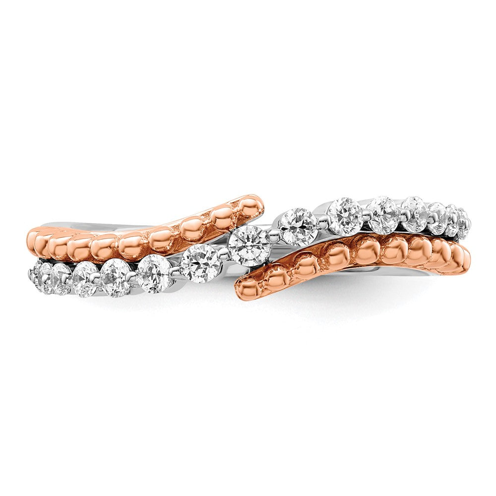 14K Bicolor Ring mit Labordiamanten VS/SI+ G+