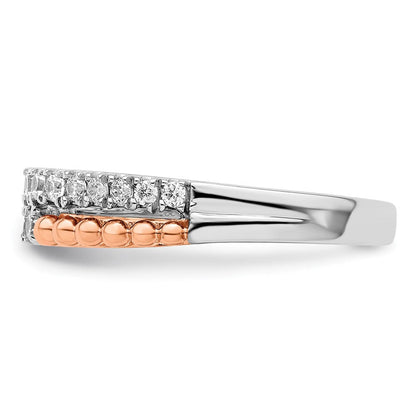 14K Bicolor Rosé- und Weißgold 0,33 ct. Labordiamant VS/SI+ G+ Ring