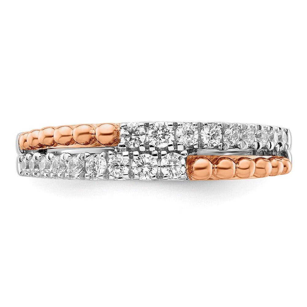 14K Bicolor Rosé- und Weißgold 0,33 ct. Labordiamant VS/SI+ G+ Ring