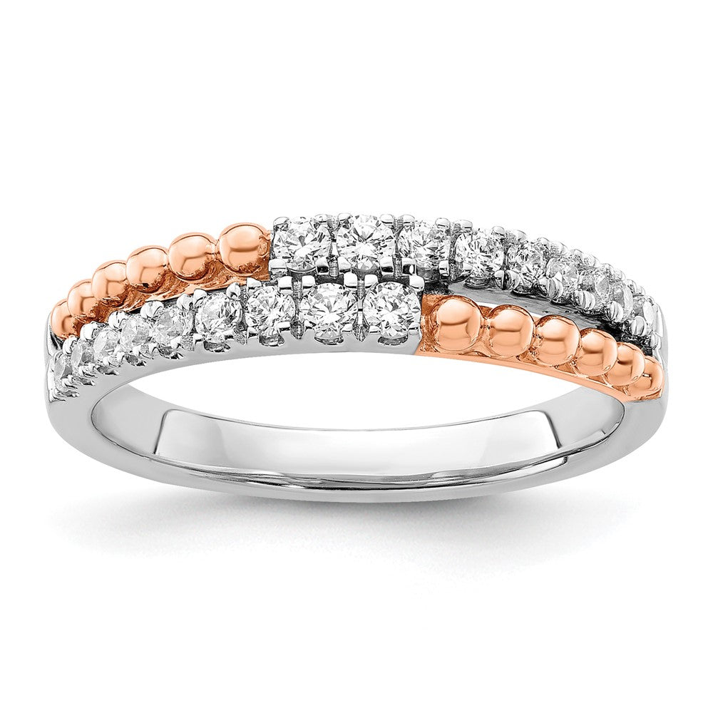 14K Bicolor Rosé- und Weißgold 0,33 ct. Labordiamant VS/SI+ G+ Ring