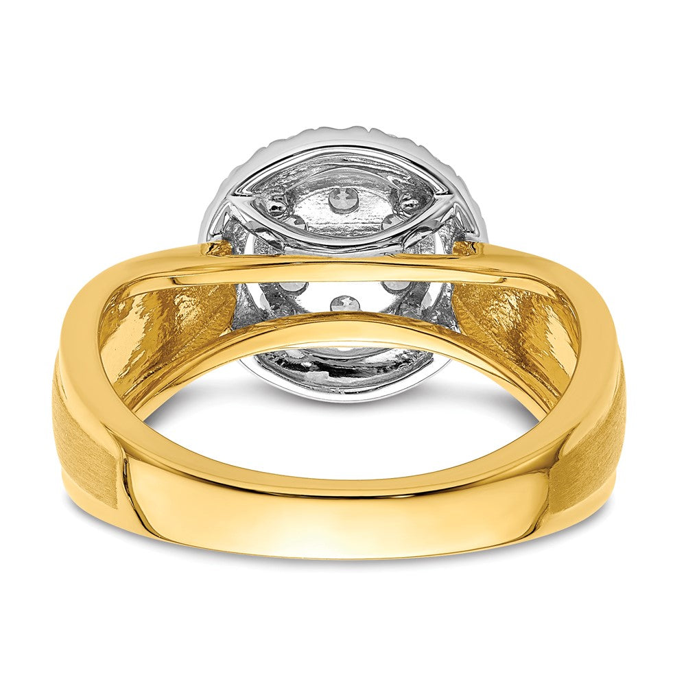 14K Bicolor 0,5 ct. Laborgezüchteter Diamant VS/SI+ G+ Komplett-Cluster-Verlobungsring