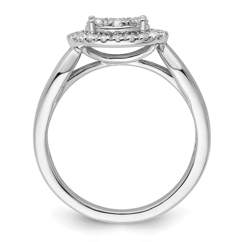 14K Weißgold Verlobungsring mit 0,5 ct. Laborgezüchteten Diamanten VS/SI+ G+ im Cluster-Design