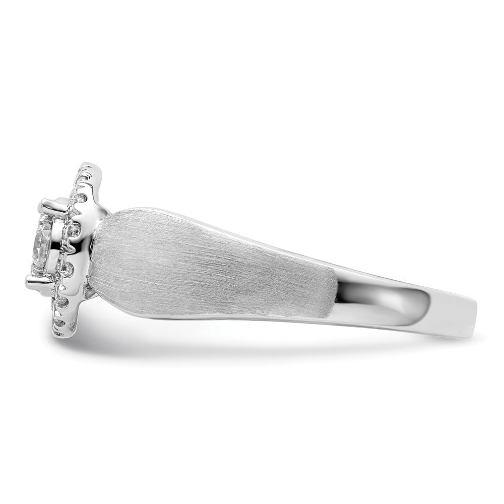 14K Weißgold Verlobungsring mit 0,5 ct. Laborgezüchteten Diamanten VS/SI+ G+ im Cluster-Design
