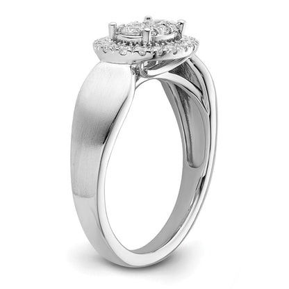 14K Weißgold Verlobungsring mit 0,5 ct. Laborgezüchteten Diamanten VS/SI+ G+ im Cluster-Design