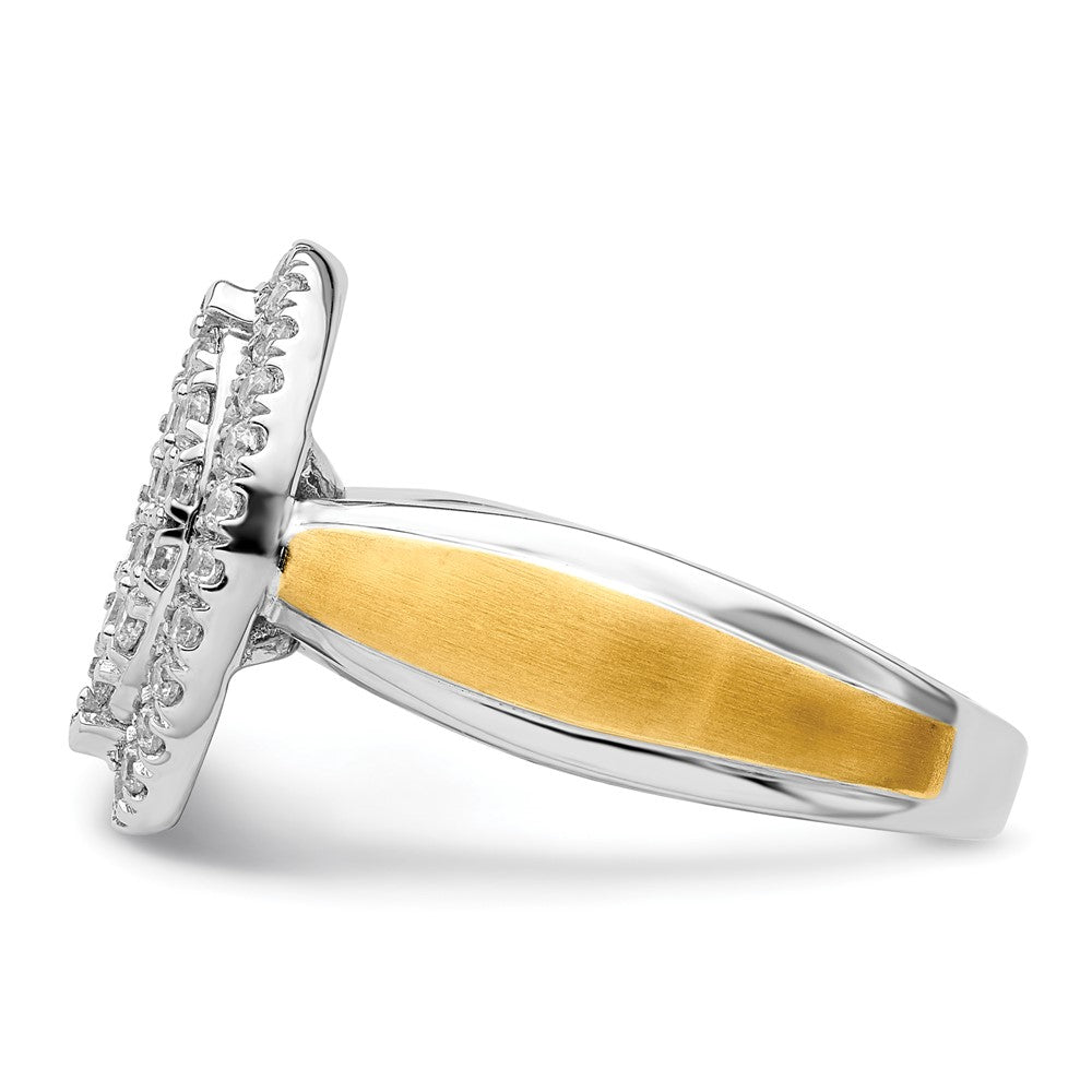 14K Bicolor Verlobungsring mit 0,5 ct. Laborgezüchteten Diamanten im Cluster-Design, VS/SI+ G+