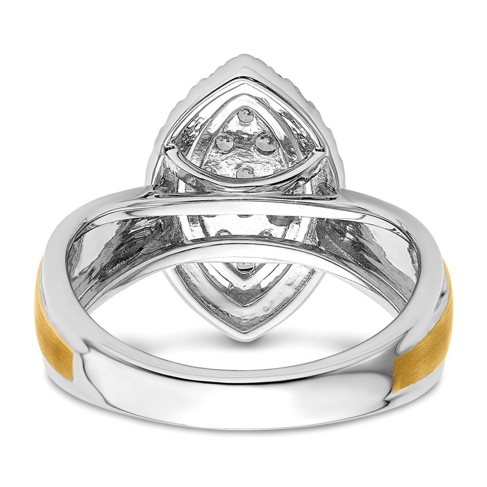 14K Bicolor Verlobungsring mit 0,5 ct. Laborgezüchteten Diamanten im Cluster-Design, VS/SI+ G+