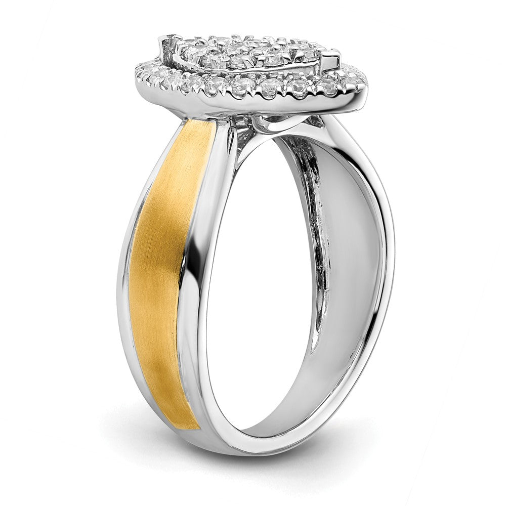 14K Bicolor Verlobungsring mit 0,5 ct. Laborgezüchteten Diamanten im Cluster-Design, VS/SI+ G+