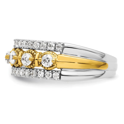 14K Bicolor Ring mit 0,875 ct. Labor gezüchteten Diamanten, VS/SI+ G+