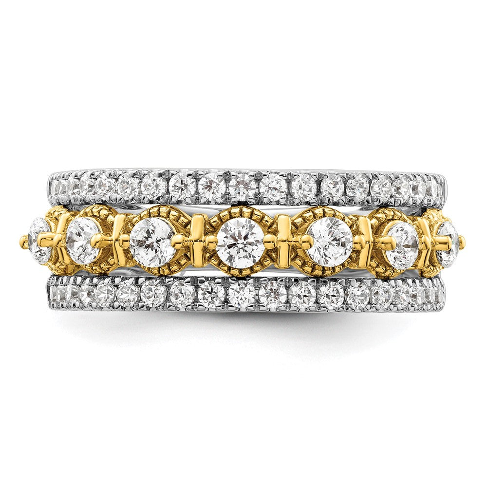 14K Bicolor Ring mit 0,875 ct. Labor gezüchteten Diamanten, VS/SI+ G+