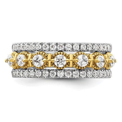 14K Bicolor Ring mit 0,875 ct. Labor gezüchteten Diamanten, VS/SI+ G+