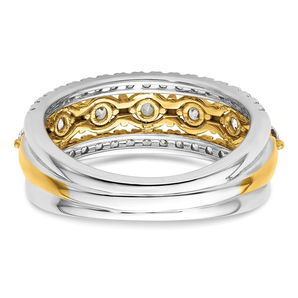 14K Bicolor Ring mit 0,875 ct. Labor gezüchteten Diamanten, VS/SI+ G+