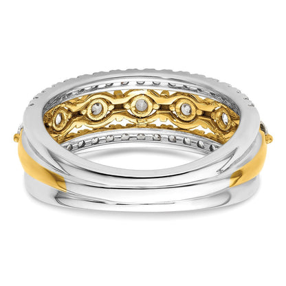 14K Bicolor Ring mit 0,875 ct. Labor gezüchteten Diamanten, VS/SI+ G+