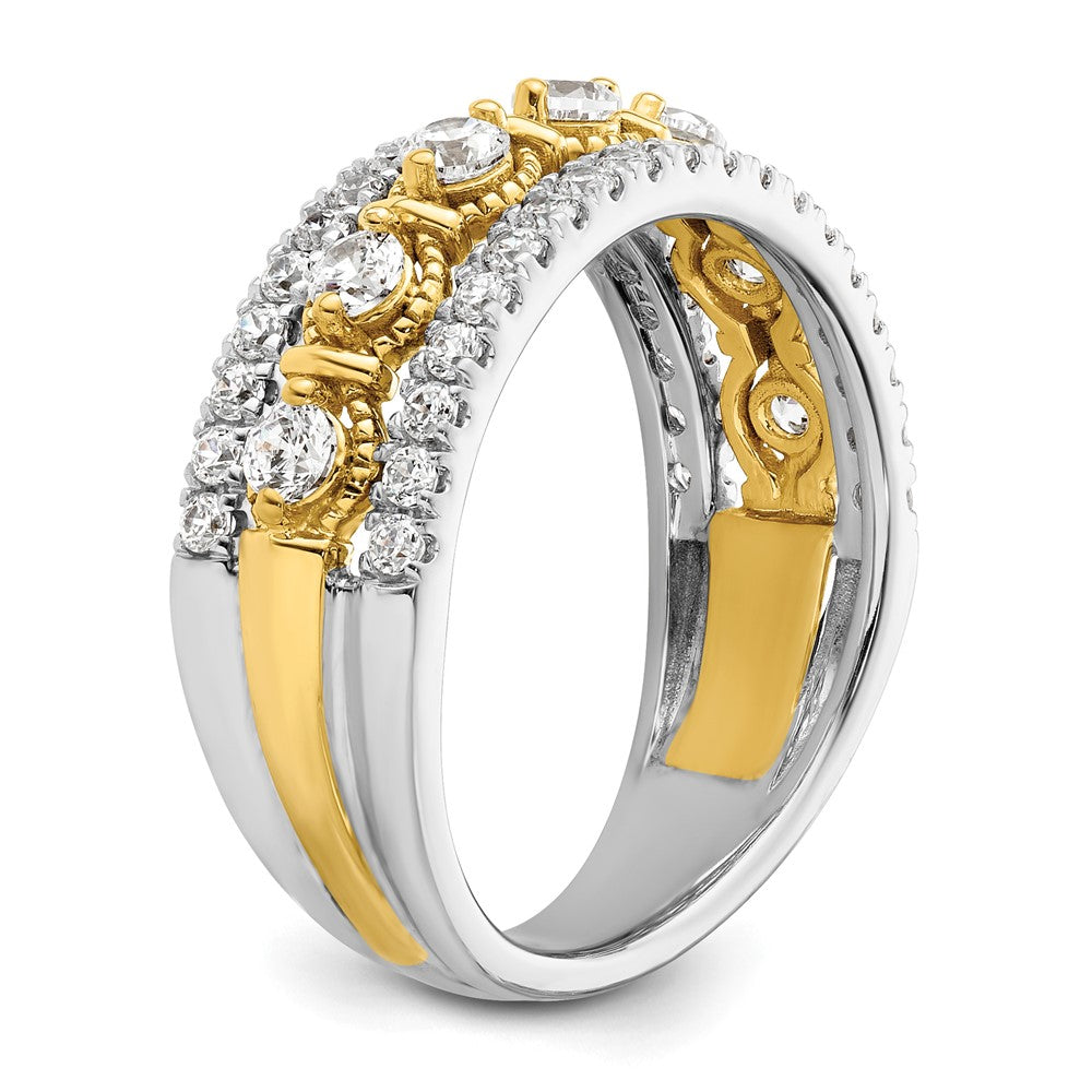 14K Bicolor Ring mit 0,875 ct. Labor gezüchteten Diamanten, VS/SI+ G+