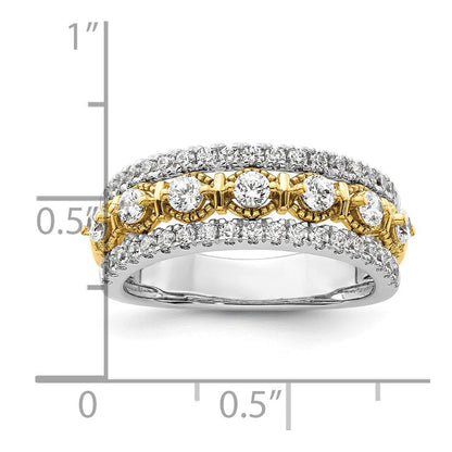 14K Bicolor Ring mit 0,875 ct. Labor gezüchteten Diamanten, VS/SI+ G+