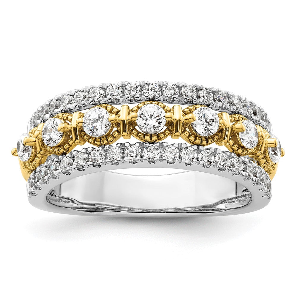 14K Bicolor Ring mit 0,875 ct. Labor gezüchteten Diamanten, VS/SI+ G+
