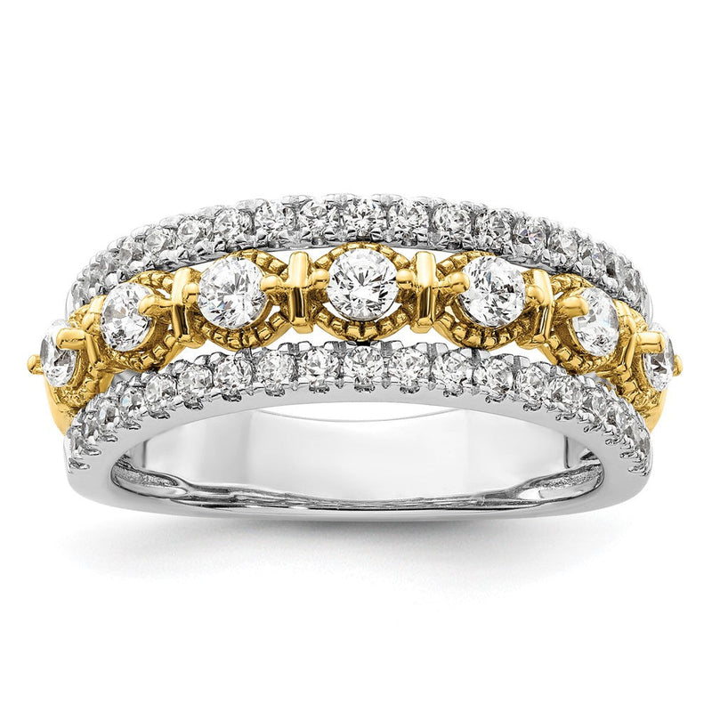 14K Bicolor Ring mit 0,875 ct. Labor gezüchteten Diamanten, VS/SI+ G+