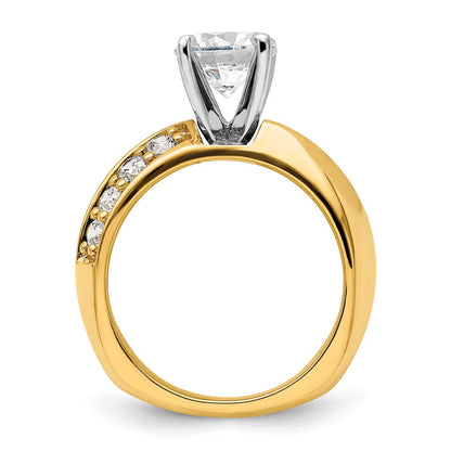 14K Gelbgold Verlobungsring mit weißen Labordiamanten, 0,5 ct. VS/SI+ G+, Halbfassung für 1,5 ct. runden Center-Diamanten