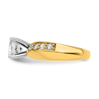 14K Gelbgold Verlobungsring mit weißen Labordiamanten, 0,5 ct. VS/SI+ G+, Halbfassung für 1,5 ct. runden Center-Diamanten