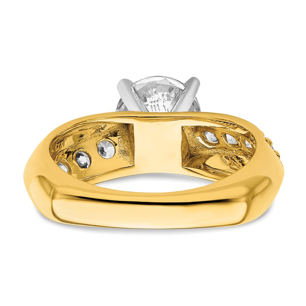 14K Gelbgold Verlobungsring mit weißen Labordiamanten, 0,5 ct. VS/SI+ G+, Halbfassung für 1,5 ct. runden Center-Diamanten