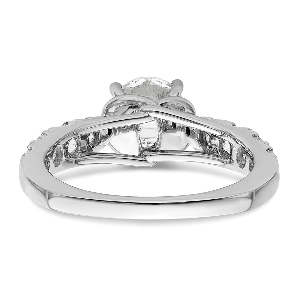 14K Weißgold Verlobungsring mit 0,75 ct. im Labor gezüchteten Diamanten VS/SI+ G+, 1 ct. rundem Mittelstein, Semi-Mount und gemeinsam gefassten Krappen (Shared Prong)