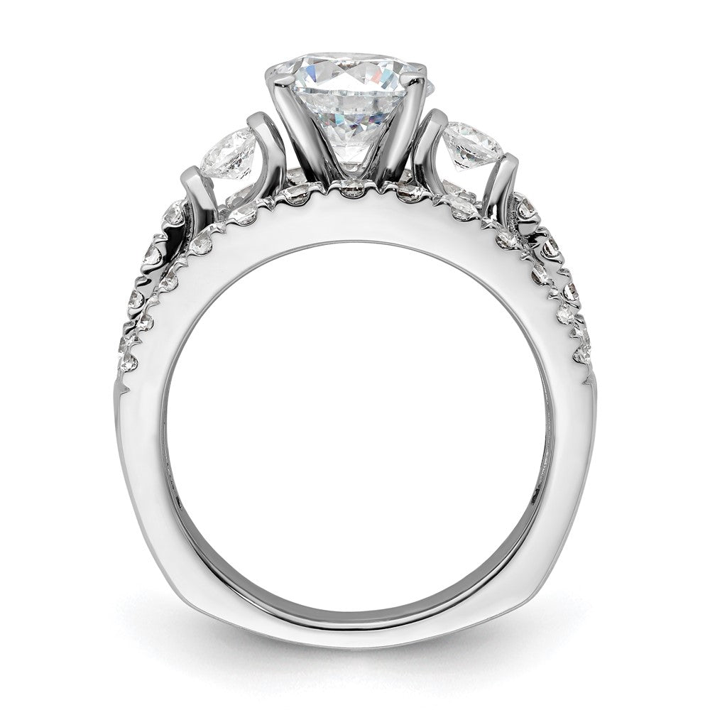 14K Weißgold Verlobungsring mit 1,375 ct. Laborgezüchtetem Diamant VS/SI+ G+ und 1,5 ct. rundem Mittelstein in Shared-Prong-Fassung