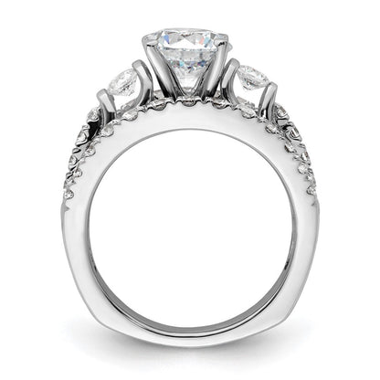 14K Weißgold Verlobungsring mit 1,375 ct. Laborgezüchtetem Diamant VS/SI+ G+ und 1,5 ct. rundem Mittelstein in Shared-Prong-Fassung