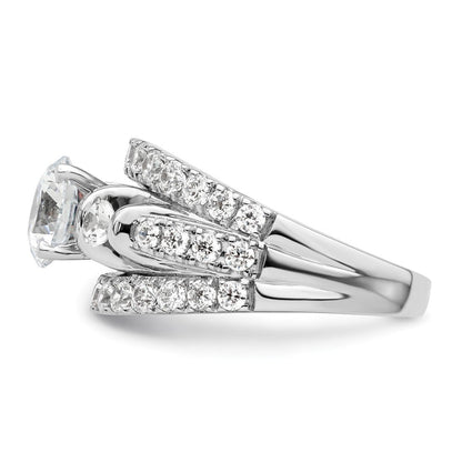 14K Weißgold Verlobungsring mit 1,375 ct. Laborgezüchtetem Diamant VS/SI+ G+ und 1,5 ct. rundem Mittelstein in Shared-Prong-Fassung