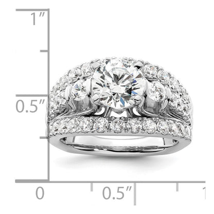 14K Weißgold Verlobungsring mit 1,375 ct. Laborgezüchtetem Diamant VS/SI+ G+ und 1,5 ct. rundem Mittelstein in Shared-Prong-Fassung