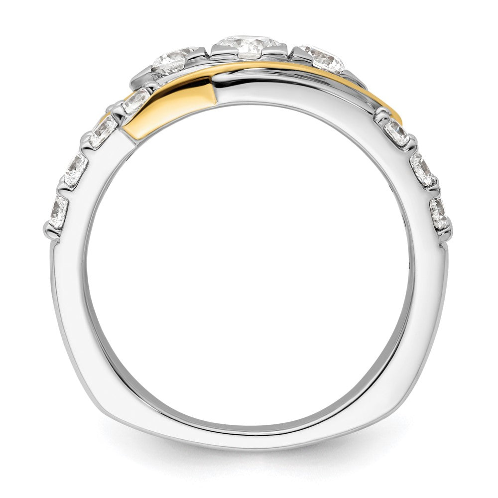 14K Bicolor Ring mit 1 0,17 ct. VS/SI+ G+ Labor-gezüchteten Diamanten, Fashion-Ring