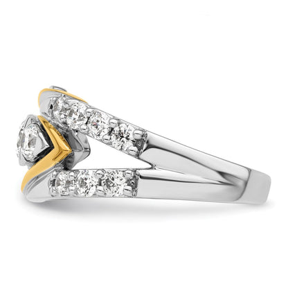 14K Bicolor Ring mit 1 0,17 ct. VS/SI+ G+ Labor-gezüchteten Diamanten, Fashion-Ring