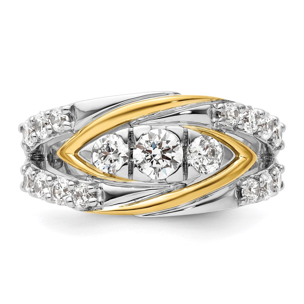 14K Bicolor Ring mit 1 0,17 ct. VS/SI+ G+ Labor-gezüchteten Diamanten, Fashion-Ring