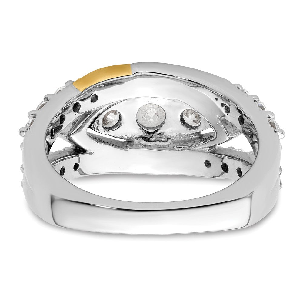 14K Bicolor Ring mit 1 0,17 ct. VS/SI+ G+ Labor-gezüchteten Diamanten, Fashion-Ring