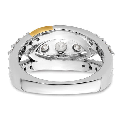14K Bicolor Ring mit 1 0,17 ct. VS/SI+ G+ Labor-gezüchteten Diamanten, Fashion-Ring