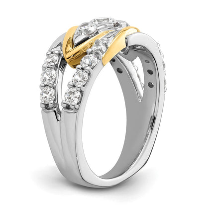 14K Bicolor Ring mit 1 0,17 ct. VS/SI+ G+ Labor-gezüchteten Diamanten, Fashion-Ring