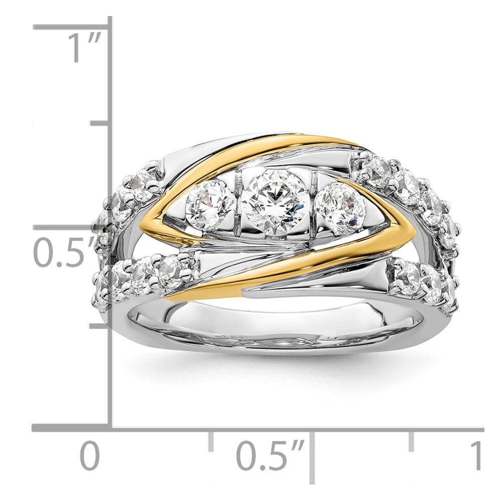 14K Bicolor Ring mit 1 0,17 ct. VS/SI+ G+ Labor-gezüchteten Diamanten, Fashion-Ring