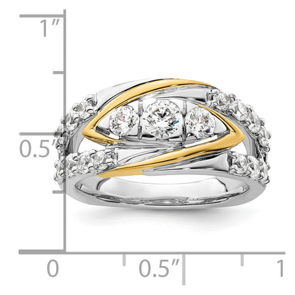 14K Bicolor Ring mit 1 0,17 ct. VS/SI+ G+ Labor-gezüchteten Diamanten, Fashion-Ring