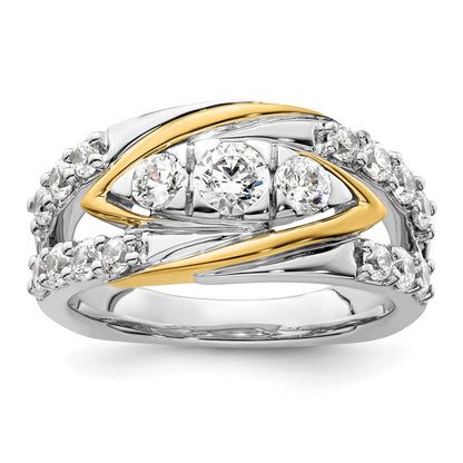 14K Bicolor Ring mit 1 0,17 ct. VS/SI+ G+ Labor-gezüchteten Diamanten, Fashion-Ring