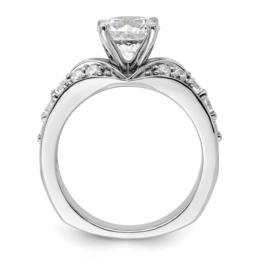 14K Weißgold 0,625 ct. Laborgezüchteter Diamant VS/SI+ G+ 1,5 ct. Mittelstein Rund Gemeinsame Krappenfassung Verlobungsring