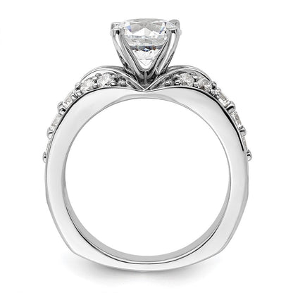 14K Weißgold 0,625 ct. Laborgezüchteter Diamant VS/SI+ G+ 1,5 ct. Mittelstein Rund Gemeinsame Krappenfassung Verlobungsring