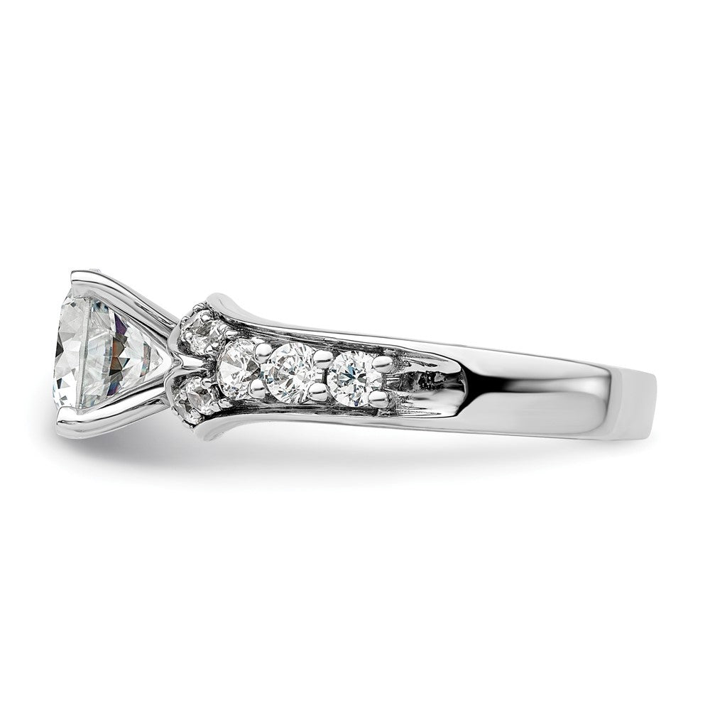 14K Weißgold 0,625 ct. Laborgezüchteter Diamant VS/SI+ G+ 1,5 ct. Mittelstein Rund Gemeinsame Krappenfassung Verlobungsring