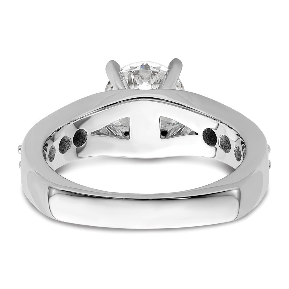 14K Weißgold 0,625 ct. Laborgezüchteter Diamant VS/SI+ G+ 1,5 ct. Mittelstein Rund Gemeinsame Krappenfassung Verlobungsring