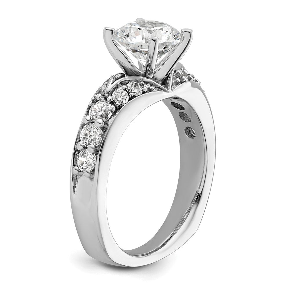 14K Weißgold 0,625 ct. Laborgezüchteter Diamant VS/SI+ G+ 1,5 ct. Mittelstein Rund Gemeinsame Krappenfassung Verlobungsring